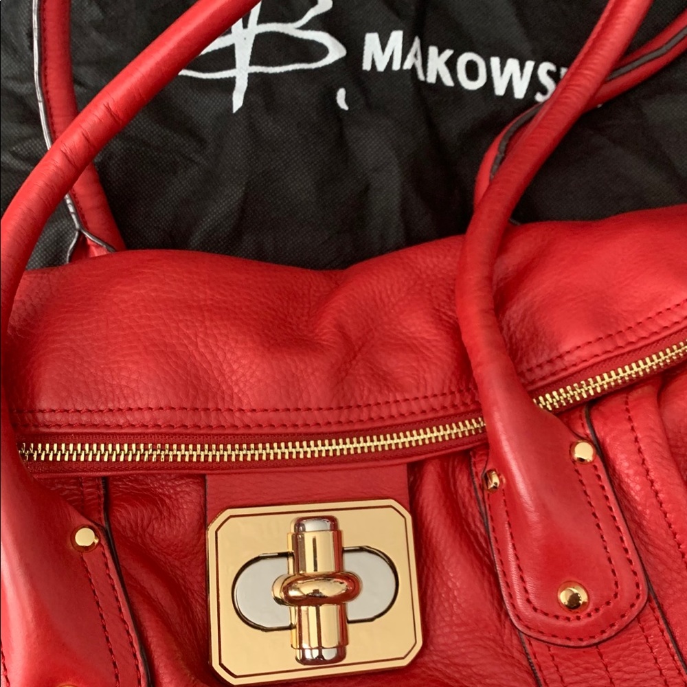 B. Makowski leather large flap Satchel